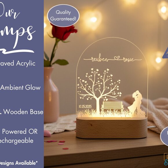 Personalized Loving Couple Night Light – Custom Romantic LED Lamp - Picture 3 of 8